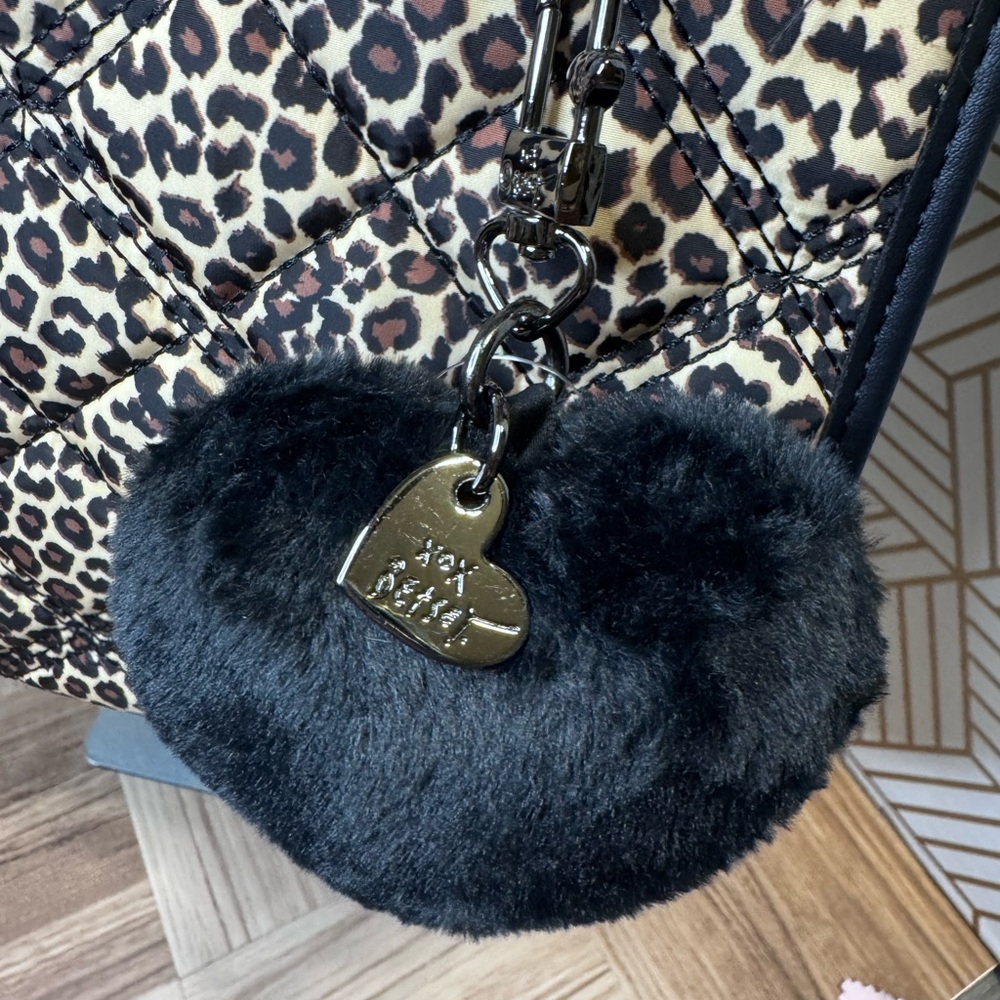 Betsey Johnson Black and Brown Leopard Tote - Picture 3 of 13